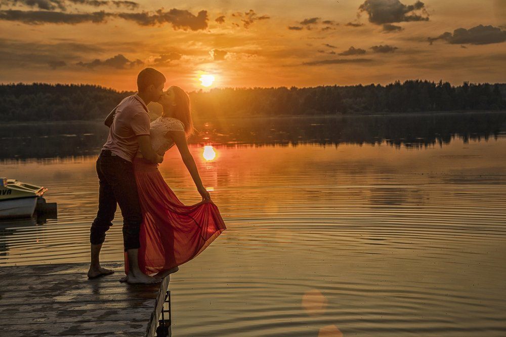 в лучах заката