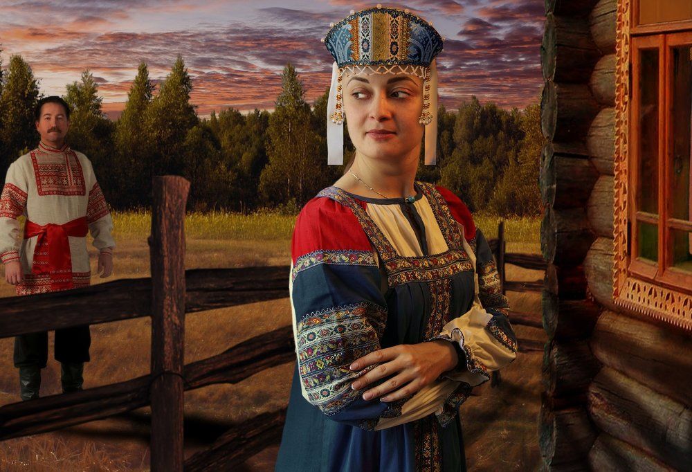 на закате