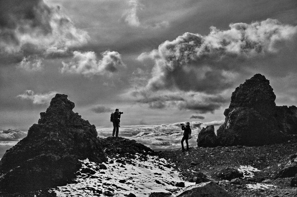 Над облаками у вулкана Авачинская сопка (Камчатка)