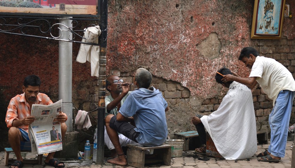 Busy life of barber shop