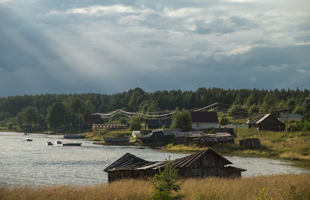 Деревня Нижняя Пулонга на Белом море