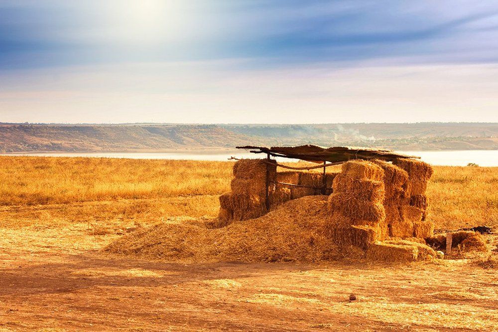 Дом из стогов сена