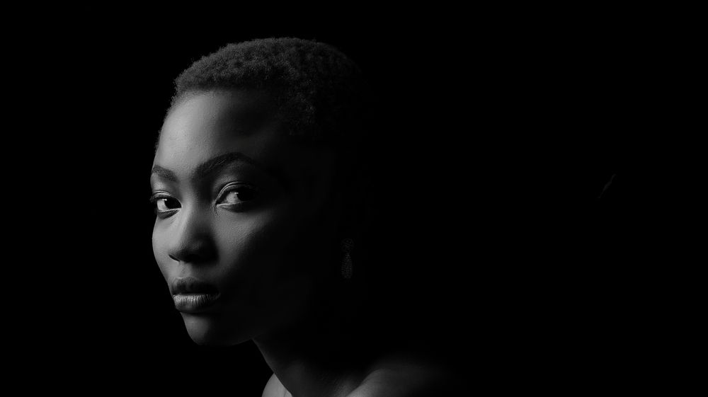 Lowkey black and white Portrait