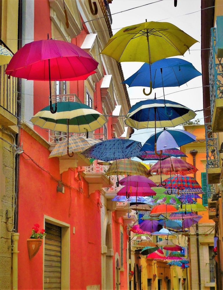 umbrellas in the sky