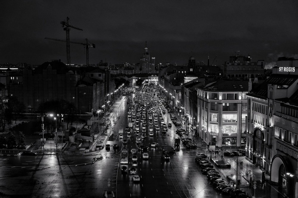 Огни ночной Москвы