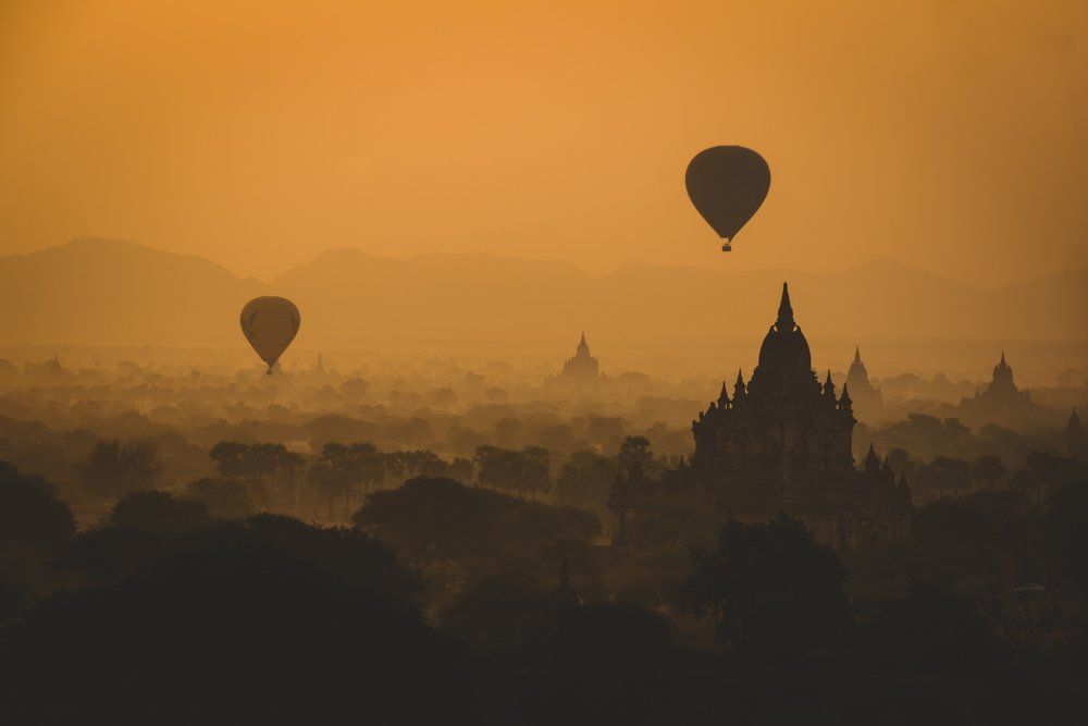 Hot-Air Balloons over Bagan