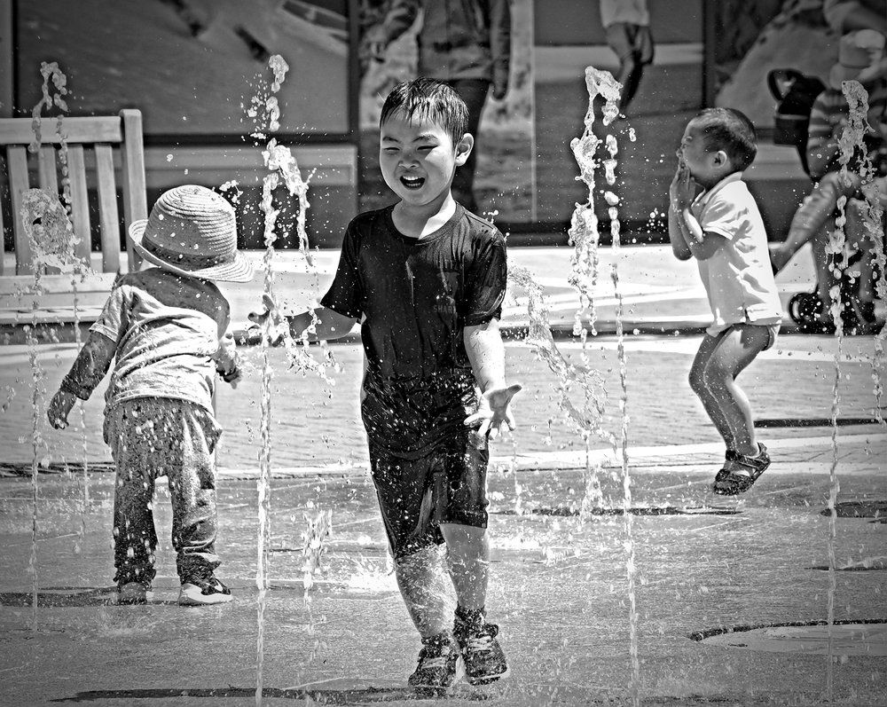Water park fun on a hot summer day