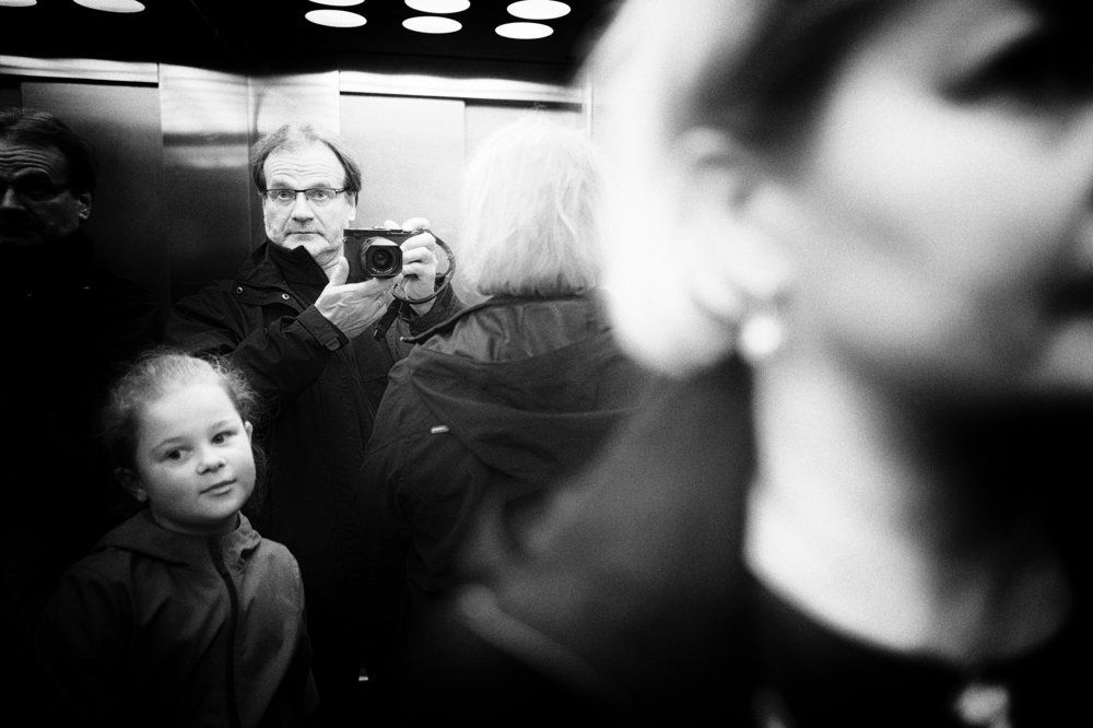 Elevator Mirror Self Portrait