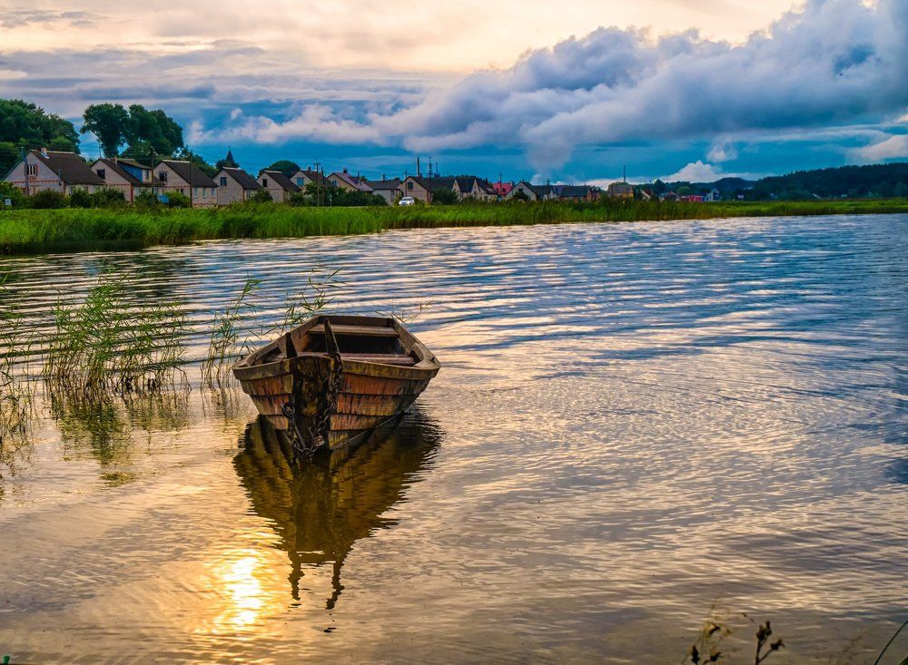 в закатных лучах