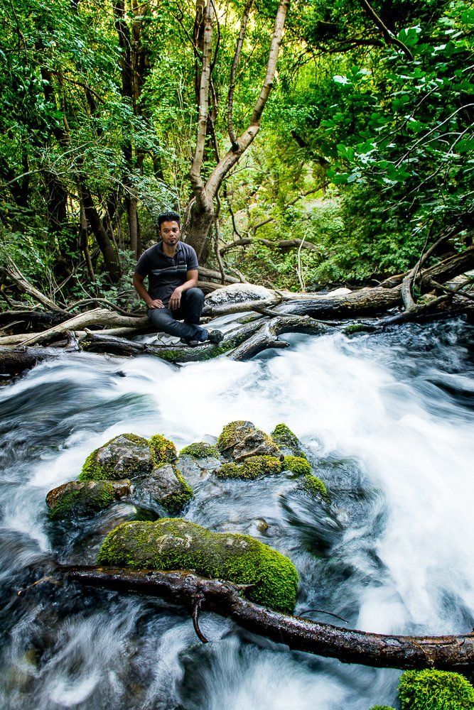 green waterfall