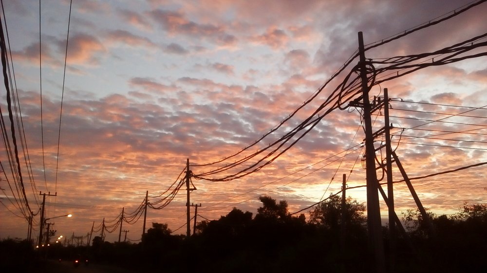 Sunset from street at west surabaya