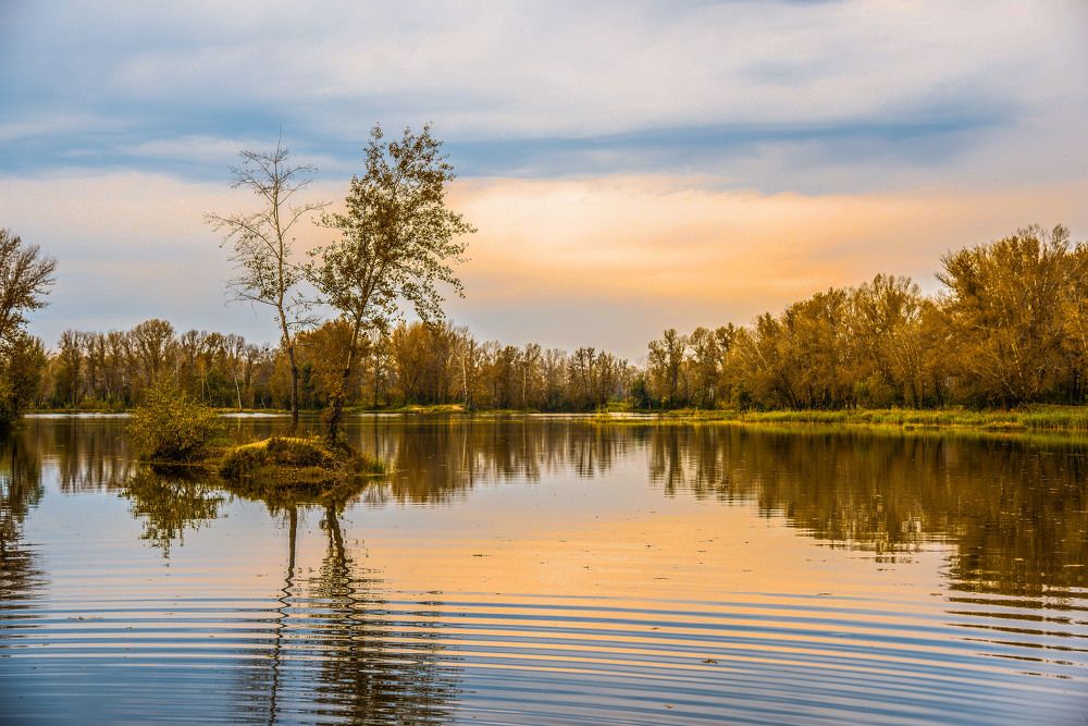Закат на водоёме
