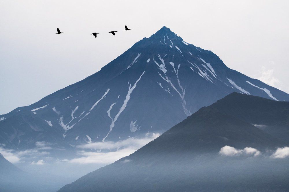 О вулканах, облаках и бакланах. Подражание фукэй-га.