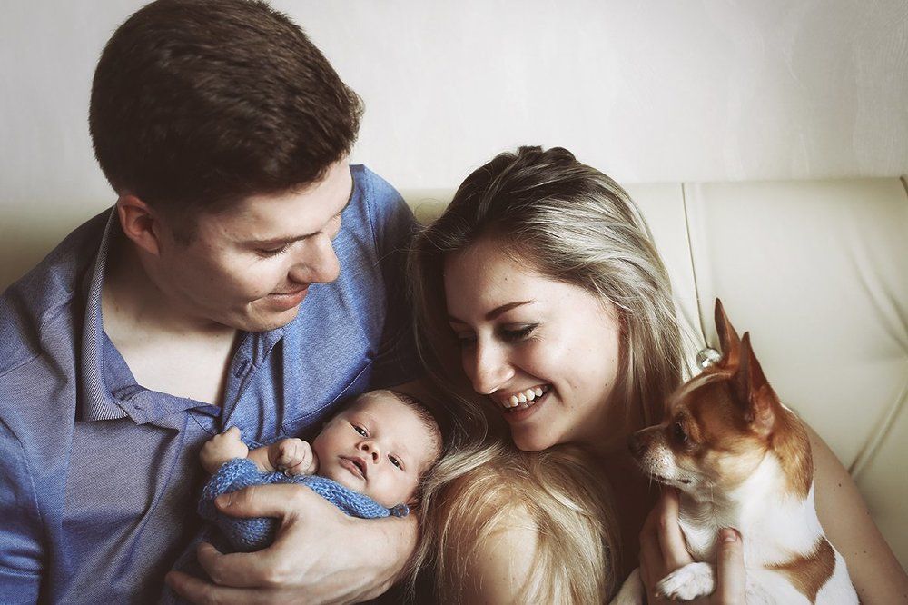 семья, снято с естественным светом