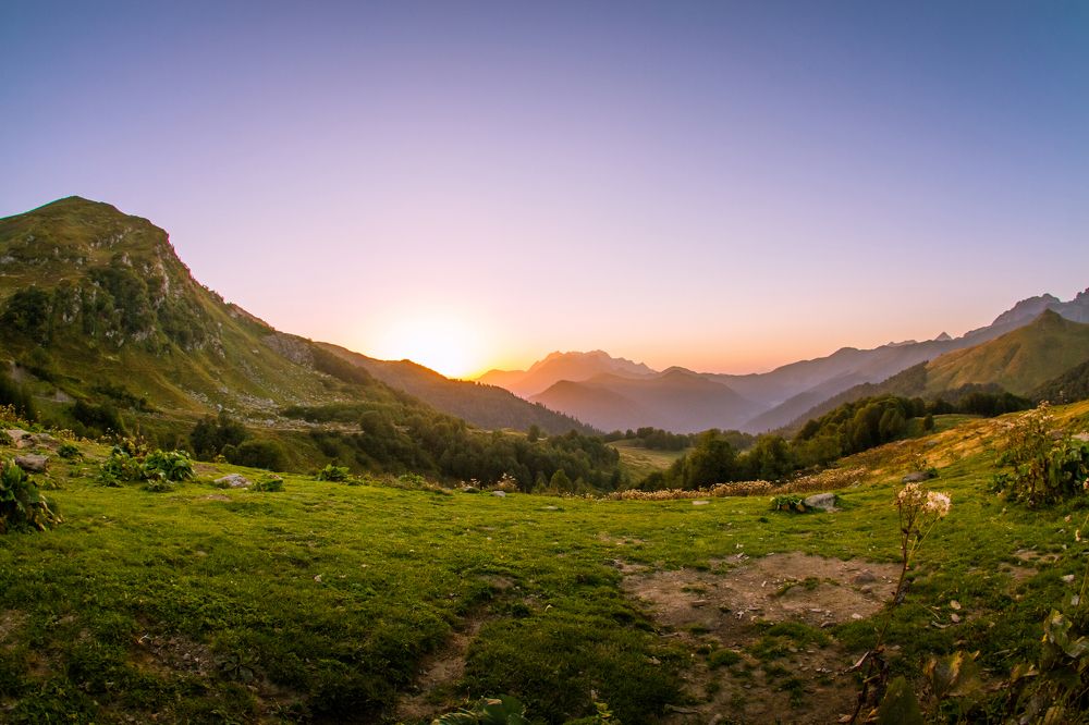 закат в горах