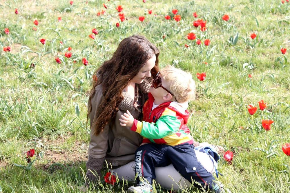 С любимой мамой