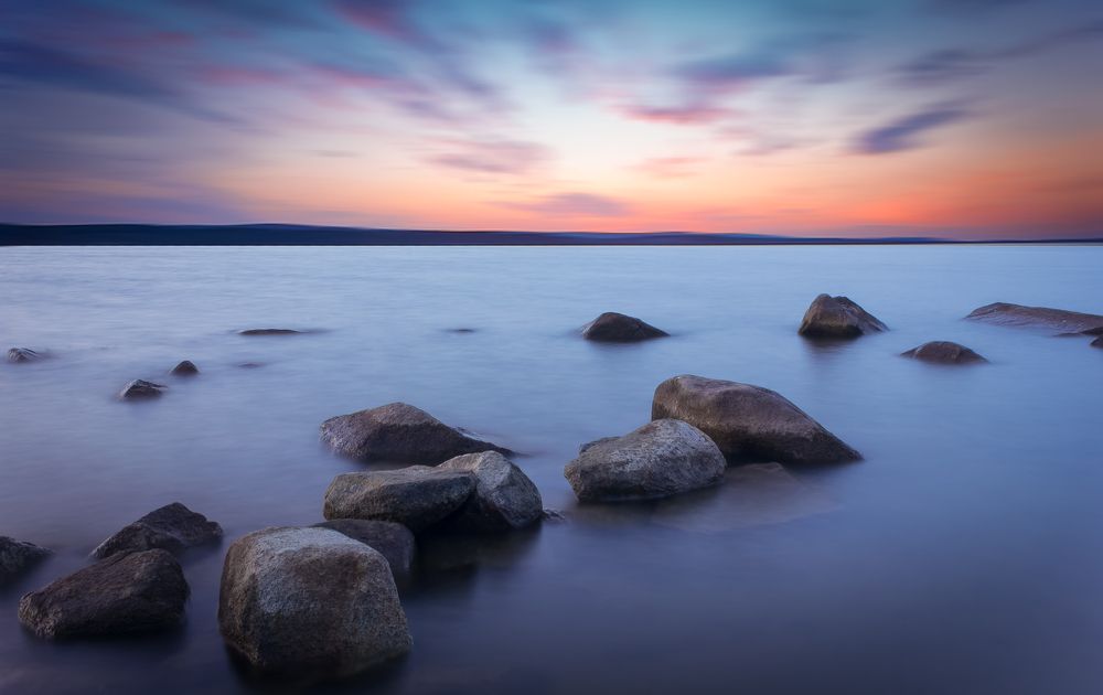 Закат на озере Шарташ