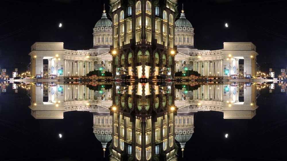 Казанский собор в Санкт-Петербурге. Серия-Отражение.