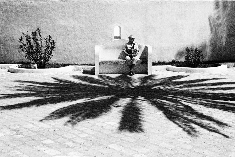 a man alone in a bentch