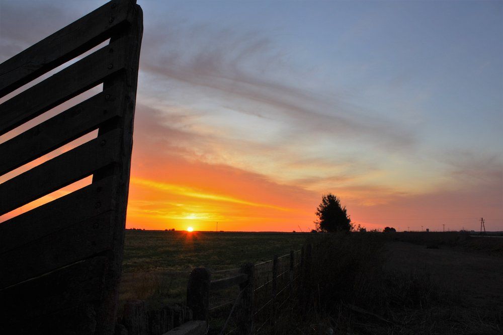 Atardecer y tranquera
