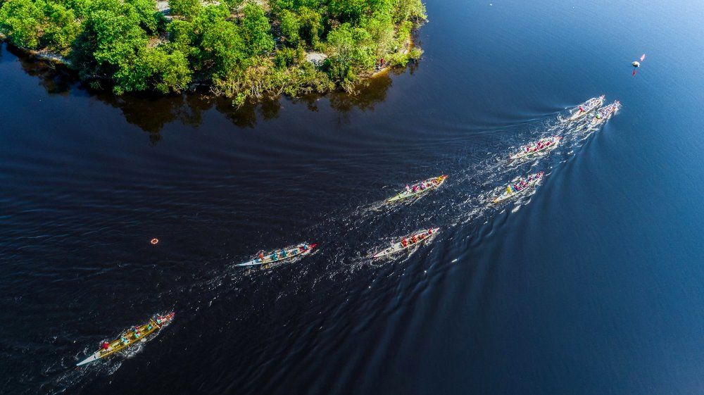Boat racing on the river