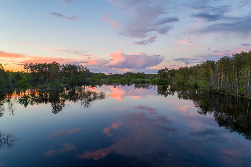Природа сибири во время заката