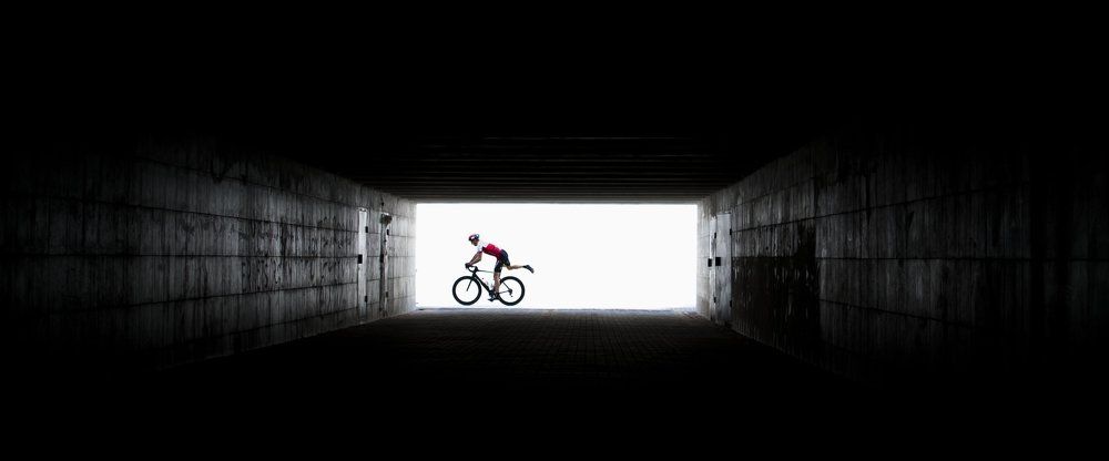 Lonely cyclist