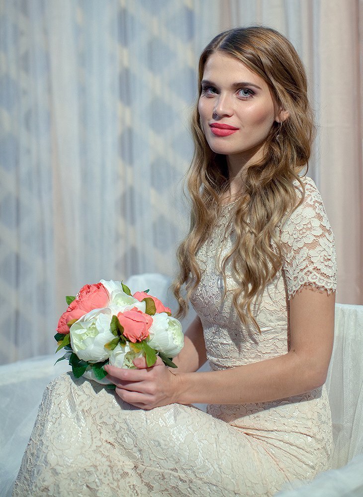 Портрет с букетом