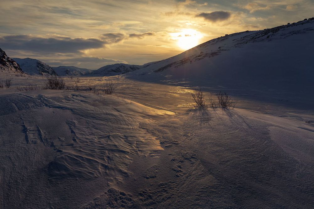 Снежные поля Териберки.