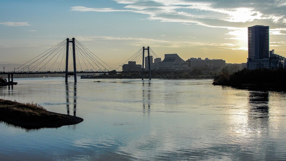 Закат в городе Красноярск