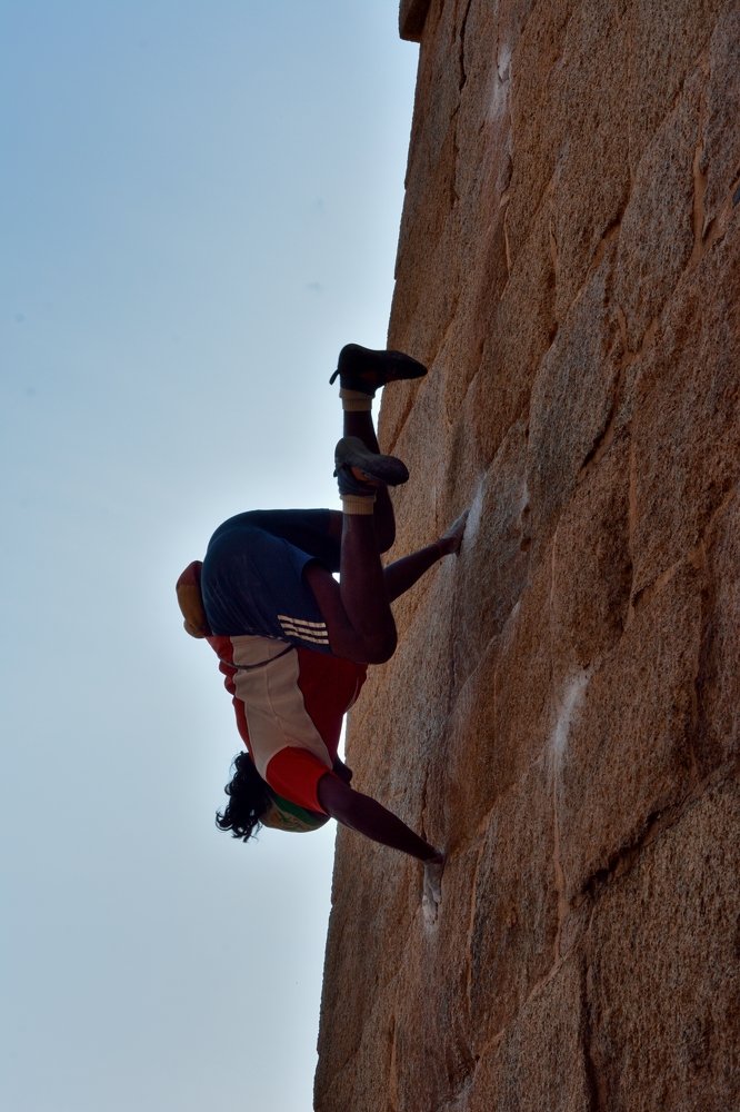 An acrobat in action