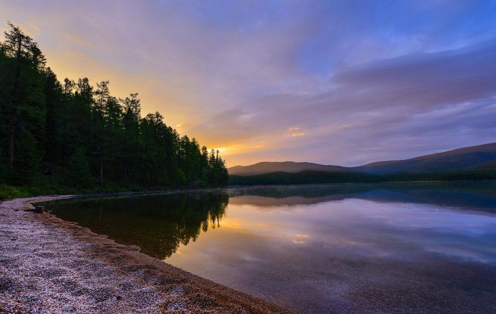 Рассвет на озере Щебеты