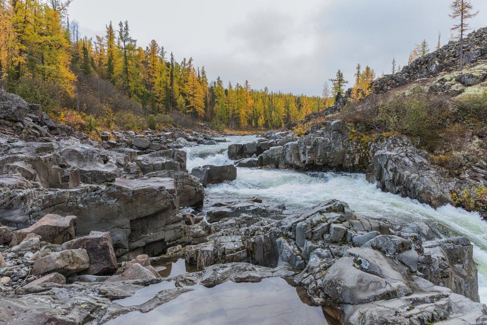 Сибирская осень. Туруханский край. Река Деленга.