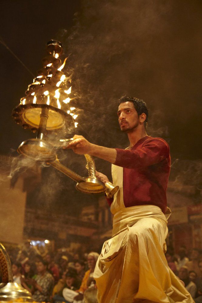 Варанаси. Церемония Ganga Maha Aarti (" Огненой пуджи").