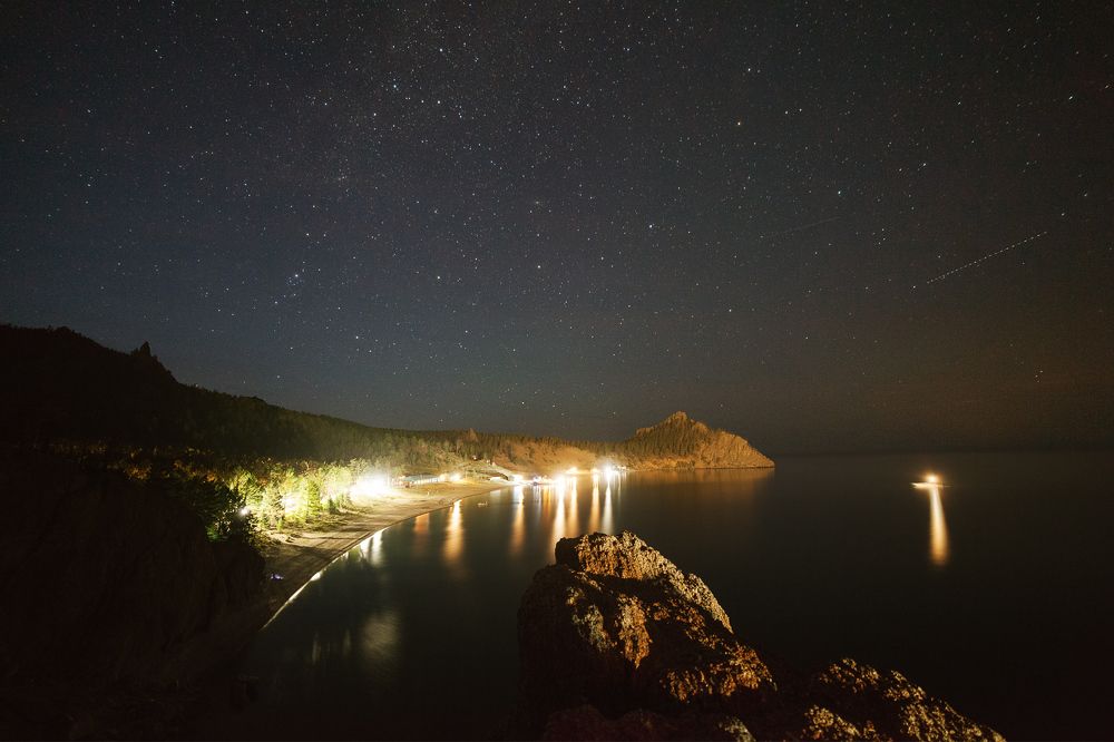 Ночь в бухте Песчаная. Байкал