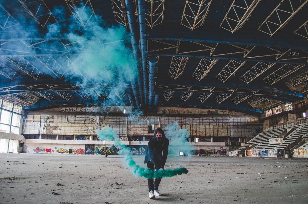 In smoke