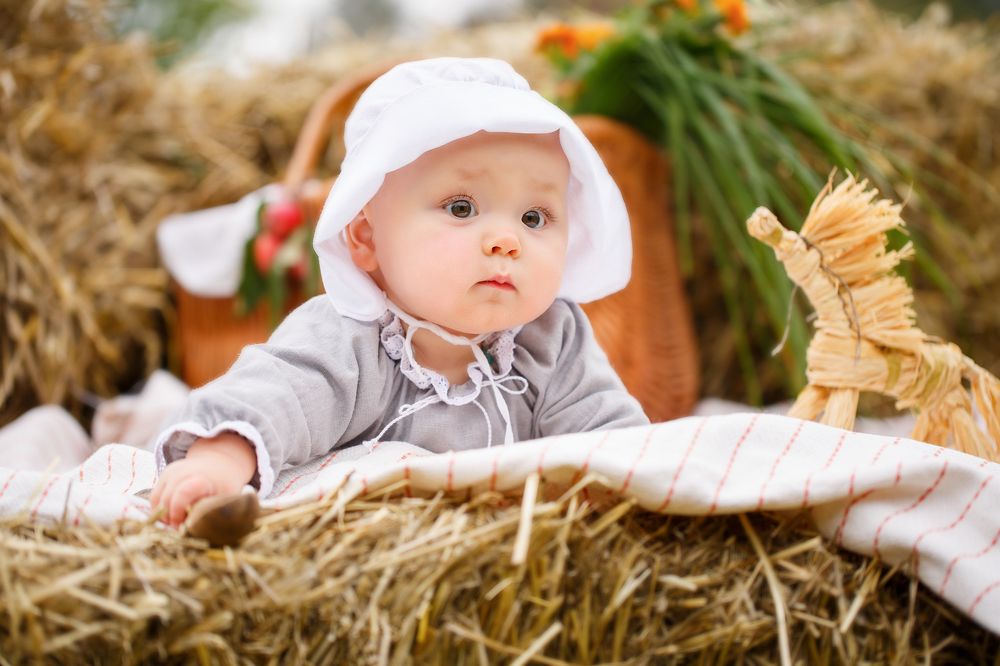 Малыш на сене