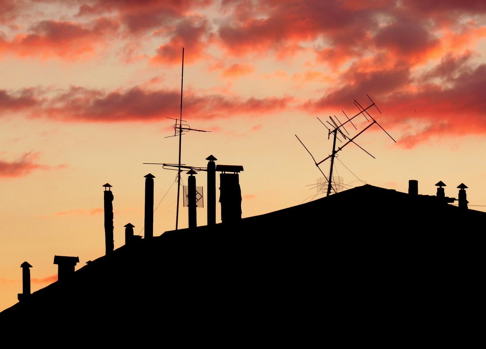 Сад труб на закате