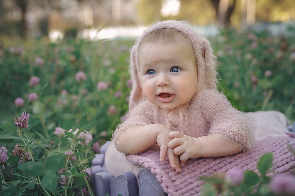 Зайка на полянке