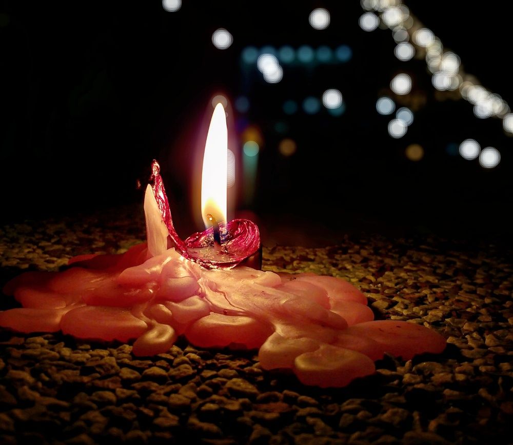 The melting candle wax