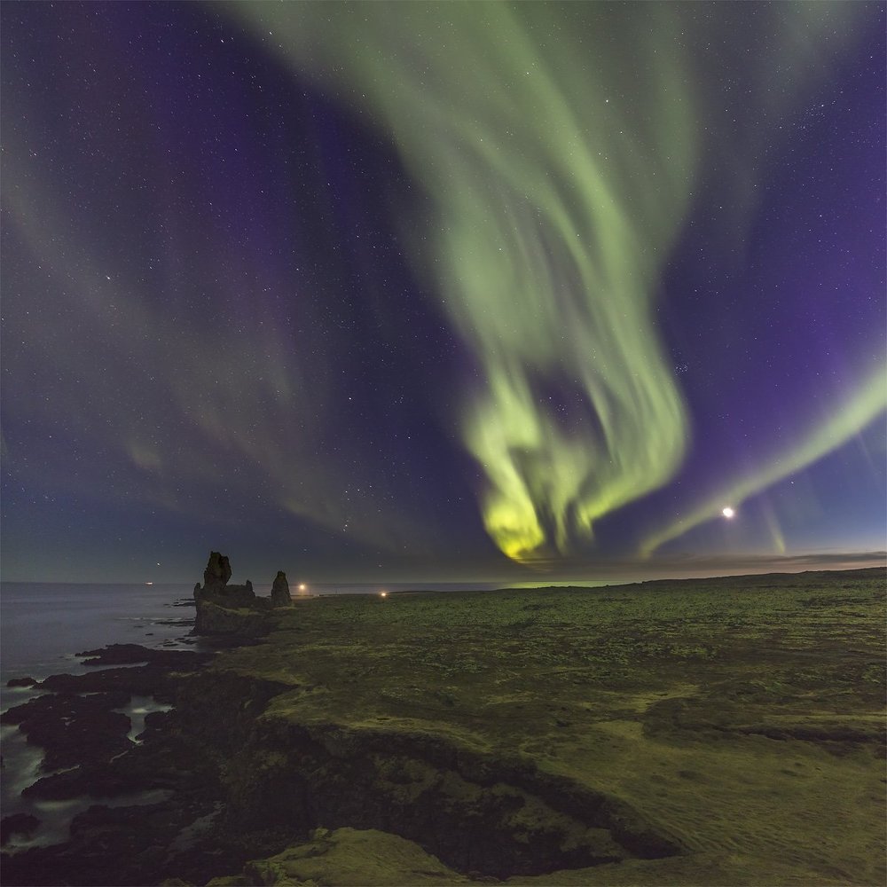 Green flame of Iceland.
