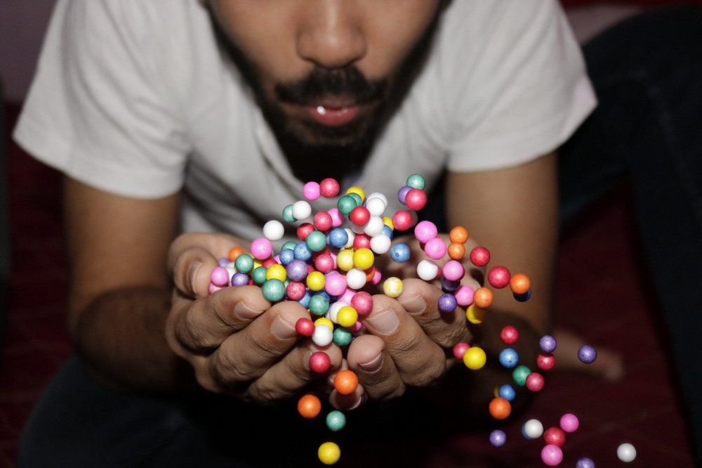 Thermocol colour ball