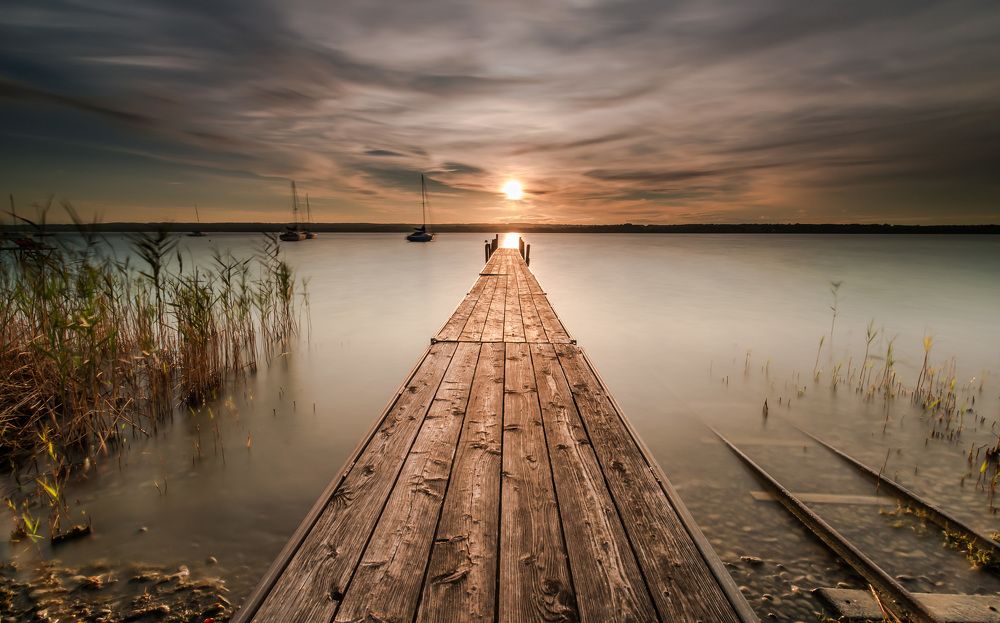 Boardwalk at sunset