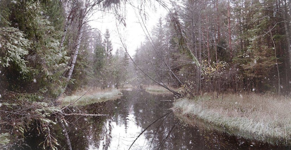 Первый снег на реке КУРТЮГА
