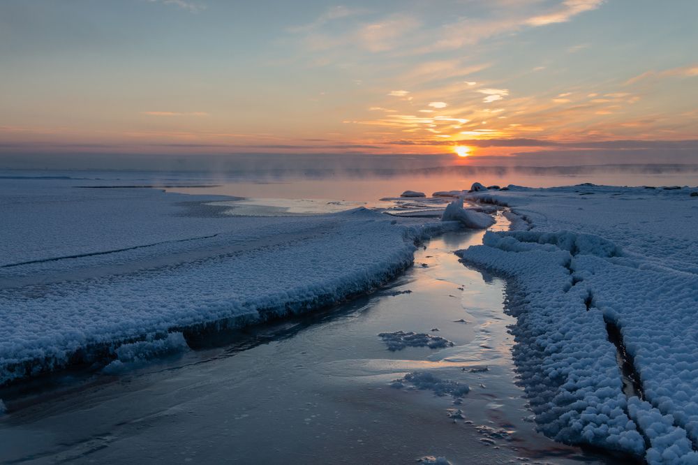 Закат на озере Кенон