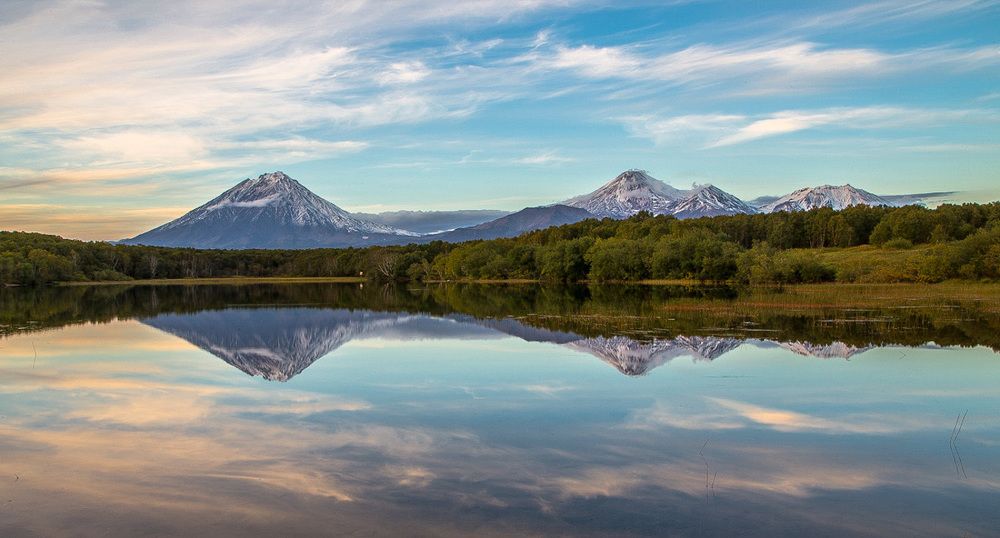 Вулканы  Камчатки.