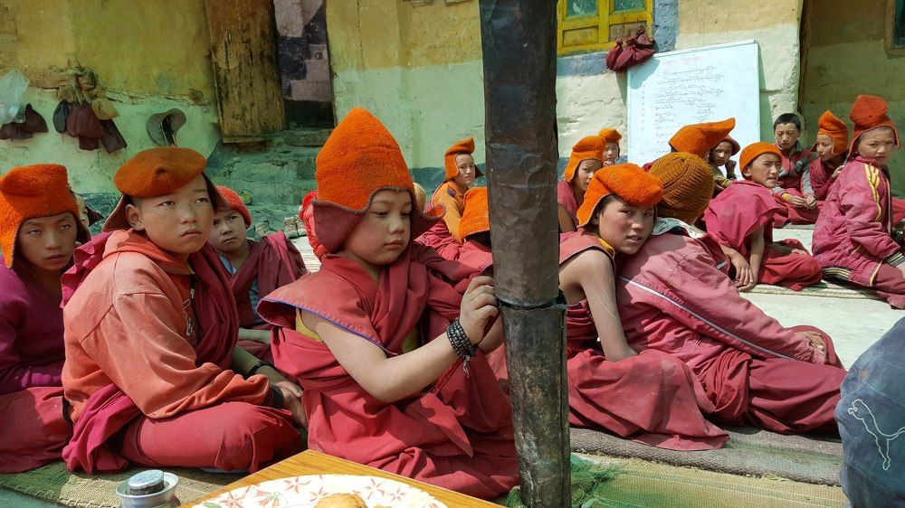 the little order of Lamas at Phuktal Monastery, Zanskar.