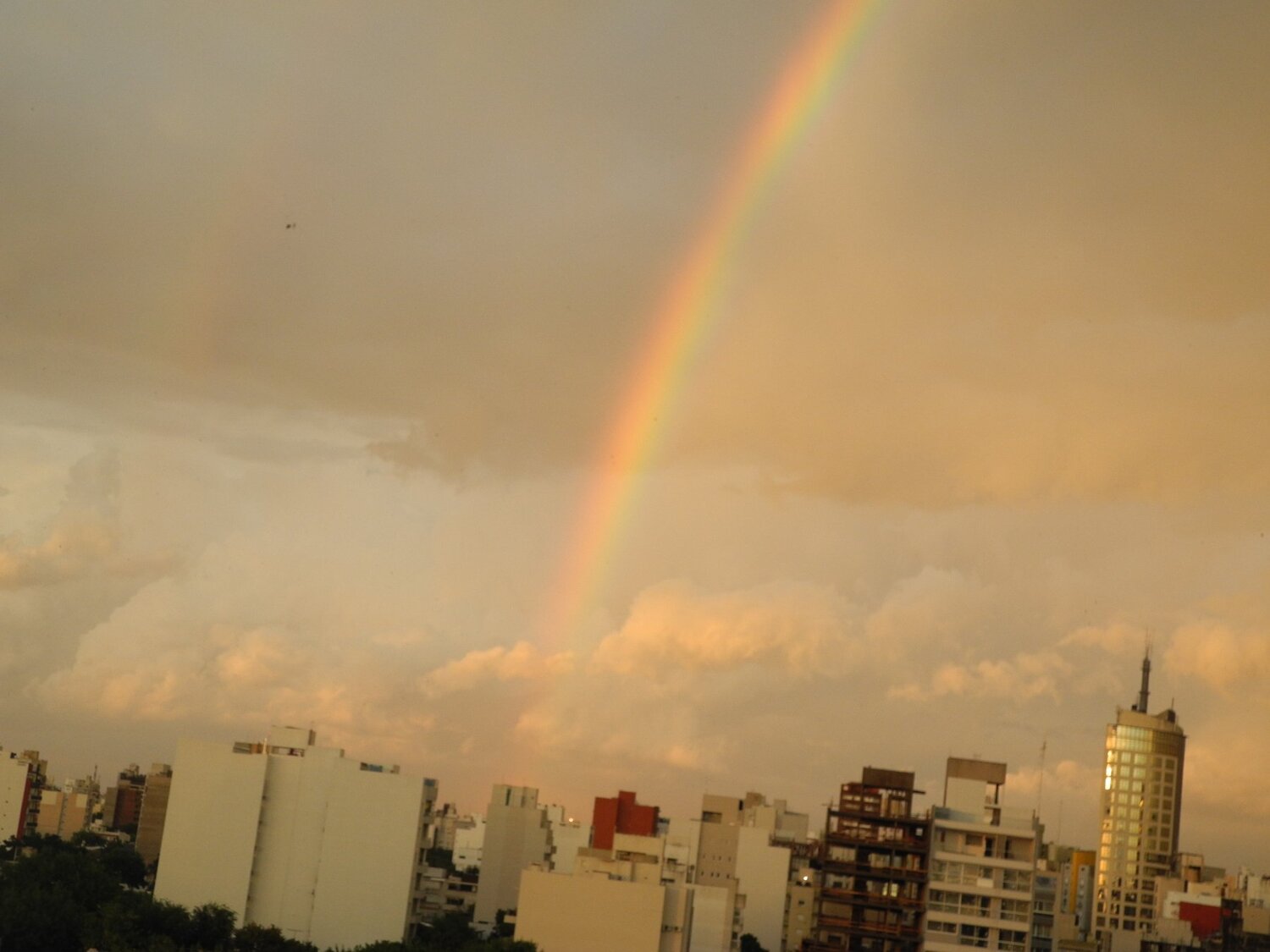 arco iris en la ciudad
