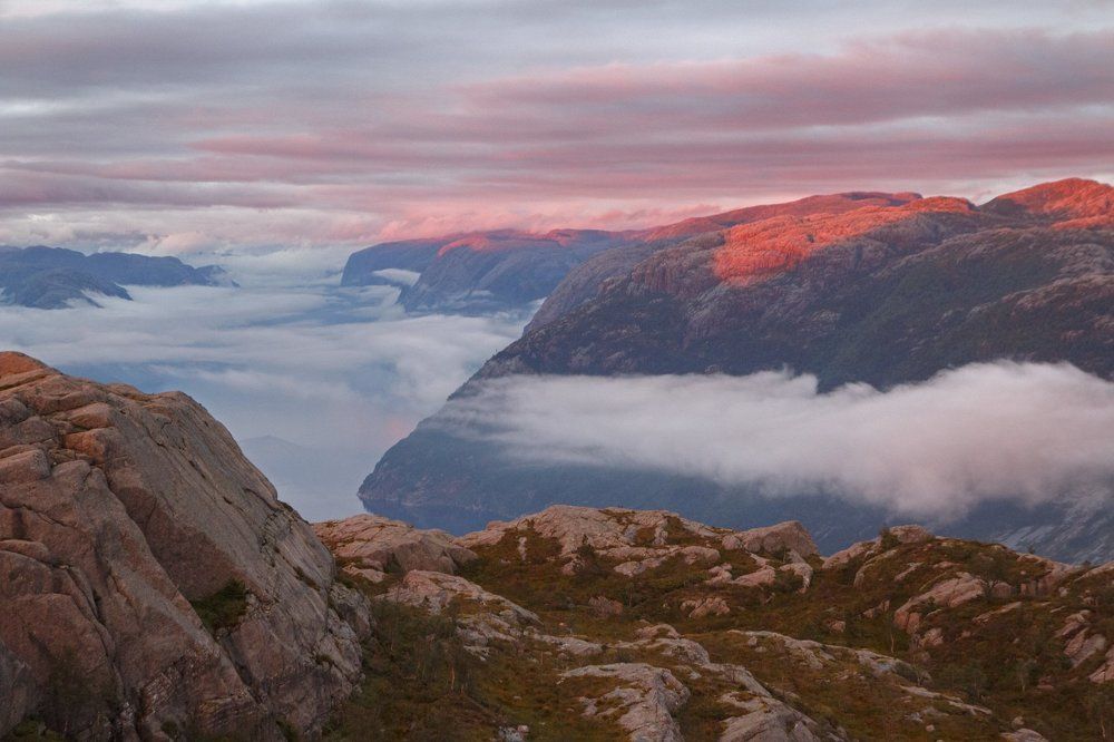 Sunset over Lysefjorden