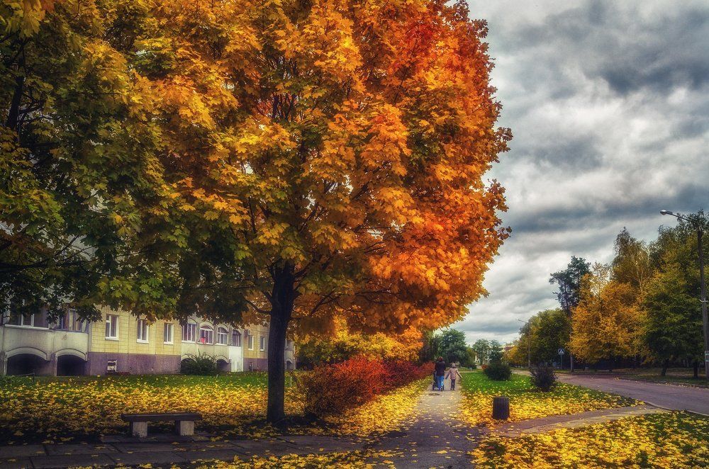 Октябрьским деньком.